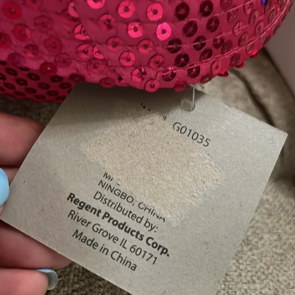 SEQUIN Pink Fedora Party Performance Hat NWT